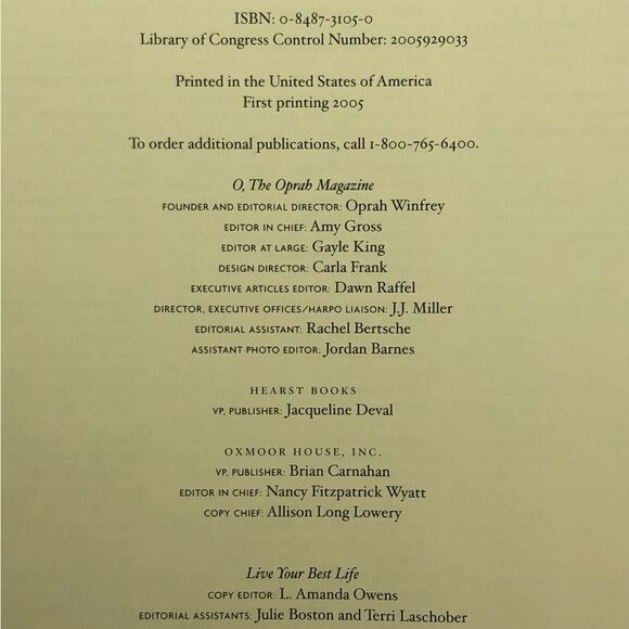 OPRAH’S 2005 Live Your Best Life -1st printing, Hardcover Self Help Book - Picture 3 of 4